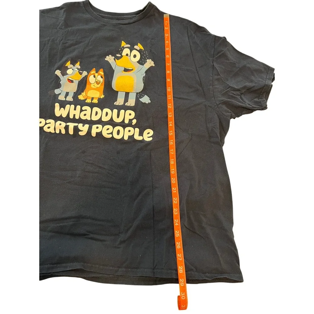 Bluey‎ Whaddup Party People Kids Navy Blue Graphic T-Shirt Size 3T Cotton